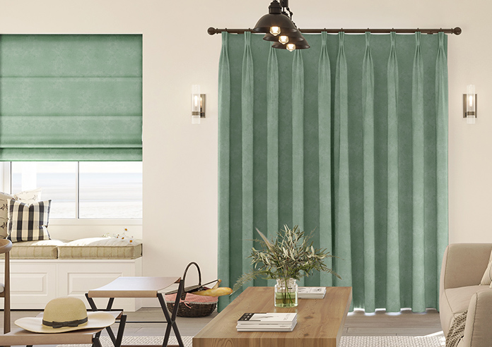 Florence Faux Suede, Light Jade - Made to Measure Curtains - Image 7